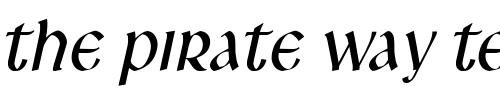 Font : Leo-Condensed-Italic 2 Custom Text : The Pirate Way Test your own text here Click to download or to view this font on a tshirt that can be custom printed in Bali